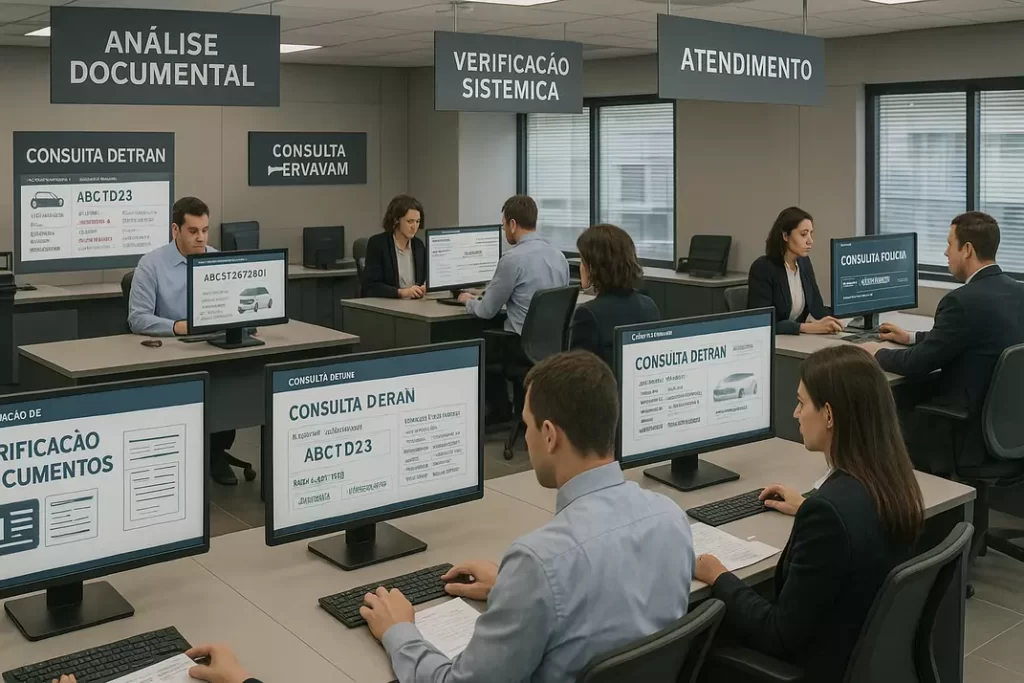 Ambiente profissional de verificação e consulta de documentação veicular