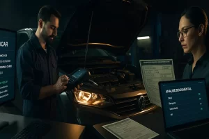Verificação de procedência de carro usado com consulta completa em ambiente profissional